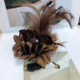 thumbnail image 5 of Elegant Flower Brooch for Women Feather Wedding Party Dance Banquet Pins Hairpins for Lady Floral Hat Lapel Dress Suit Ceremony Accessories Corsage Brooches Vintage CZ Jewelry Gifts Favors, 5 of 12