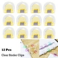 thumbnail image 1 of Lksixu 12 Pcs Clear Binder Paper Clips, Small Plastic Paper Clamps, Multi-Functional File Organizing Clips, Reusable Snack Bag Sealing Clips Colorful Spring Clips Office Supplies, Yellow, 1 of 9