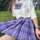 thumbnail image 3 of CZJMS Falda plisada japonesa para mujer, cintura alta, moda JK, minifalda a cuadros, elegante lazo, línea A, baile de verano, para niñas, Cosplay, 3 of 5