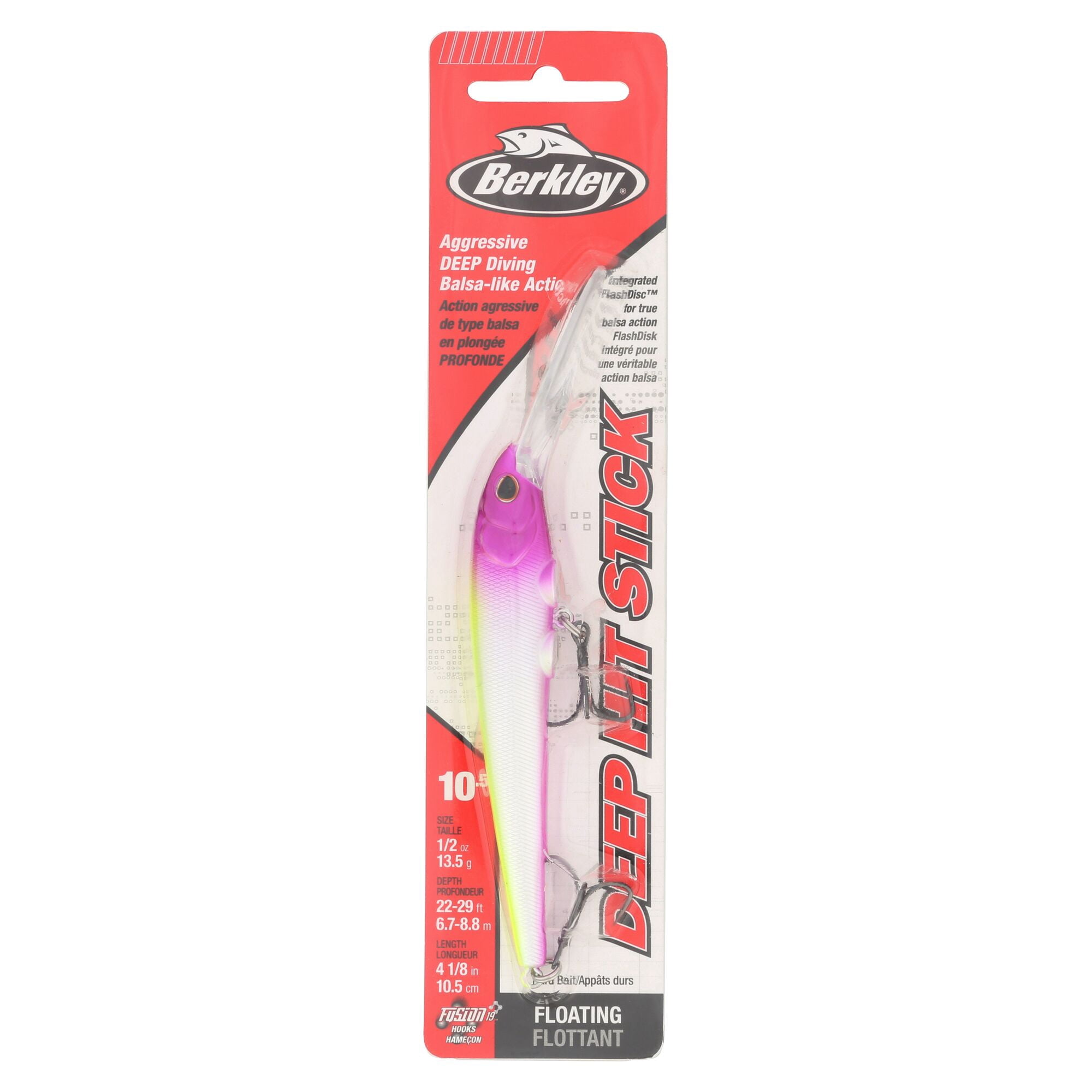 Berkley Deep Hit Stick, 4.25 in, Crankbaits, Pink Lemonade (1 Count)