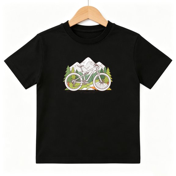 Mountain Bike Cycling Outdoor Boys Graphic Tees Kids T-Shirt 100% Cotton Short Sleeve Tops Ages 4-13Y