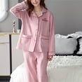 thumbnail image 6 of LYXSSBYX Pajamas for Women Four Seasons New Long Sleeve Loose Women's Cardigan Large Home Furnishing Set Pajamas Women, 6 of 7