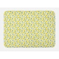 thumbnail image 1 of Lemon Bath Mat, Lemons and Leaves Half Sliced Summer Juicy Fruit Art Illustration, Plush Bathroom Decor Mat with Non Slip Backing, 29.5" X 17.5", Yellow Fern Green, by Ambesonne, 1 of 2