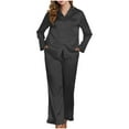 thumbnail image 3 of FAIWAD Silk Pajamas for Women Set Long Sleeve Button Down Sleepwear Comfy Loungewear Pjs Outfits, 3 of 6