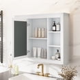 thumbnail image 5 of Miekor Furniture 35'' x 27.5'' Medicine Cabinet (No Vanity), Wall Mounted Bathroom Storage Cabinet, Modern Bathroom Wall Cabinet with Mirror, Mirror Cabinet with 6 Open Shelves B3A231, 5 of 8