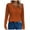 Orange, variant on Towmus Lace Crochet Tops for Women Flowy Oversized Tshirts Ladies Long Sleeve V Neck Waffle Knit Textured Casual T-Shirts Blouse