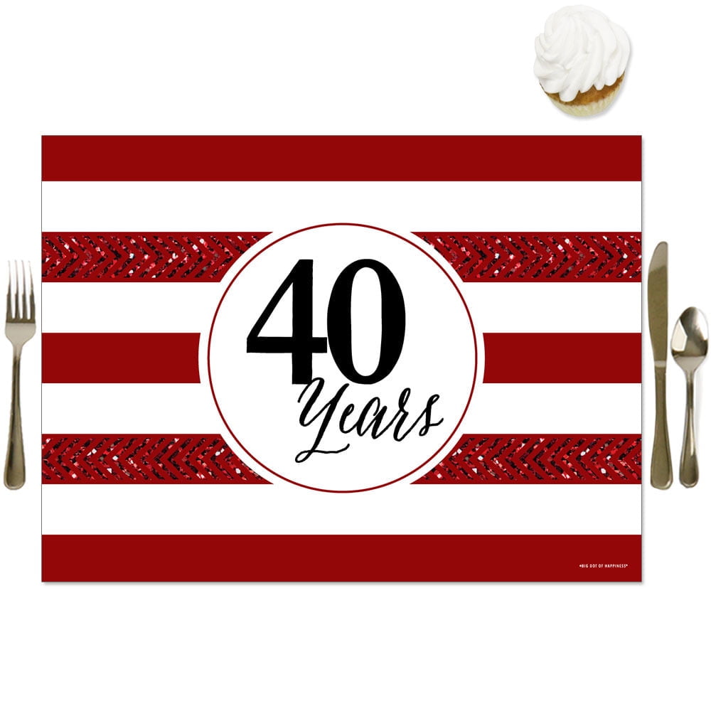 We Still Do - 40th Wedding Anniversary - Party Table Decorations - Anniversary Party Placemats - Set of 16