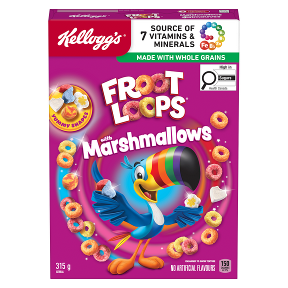 Céréales Kellogg's® Froot Loops® avec guimauves 315g- boucles croustillantes