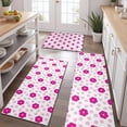 thumbnail image 2 of Pink Daisy Flower Polka Dots Pattern Kitchen Rugs Sets Of 3,Kitchen Runner Rugs Non Skid Washable,Decorative Kitchen Floor Mats for Kitchen,Sink,Laundry,17"x30"+ 17"x47" + 17"x59", 2 of 6