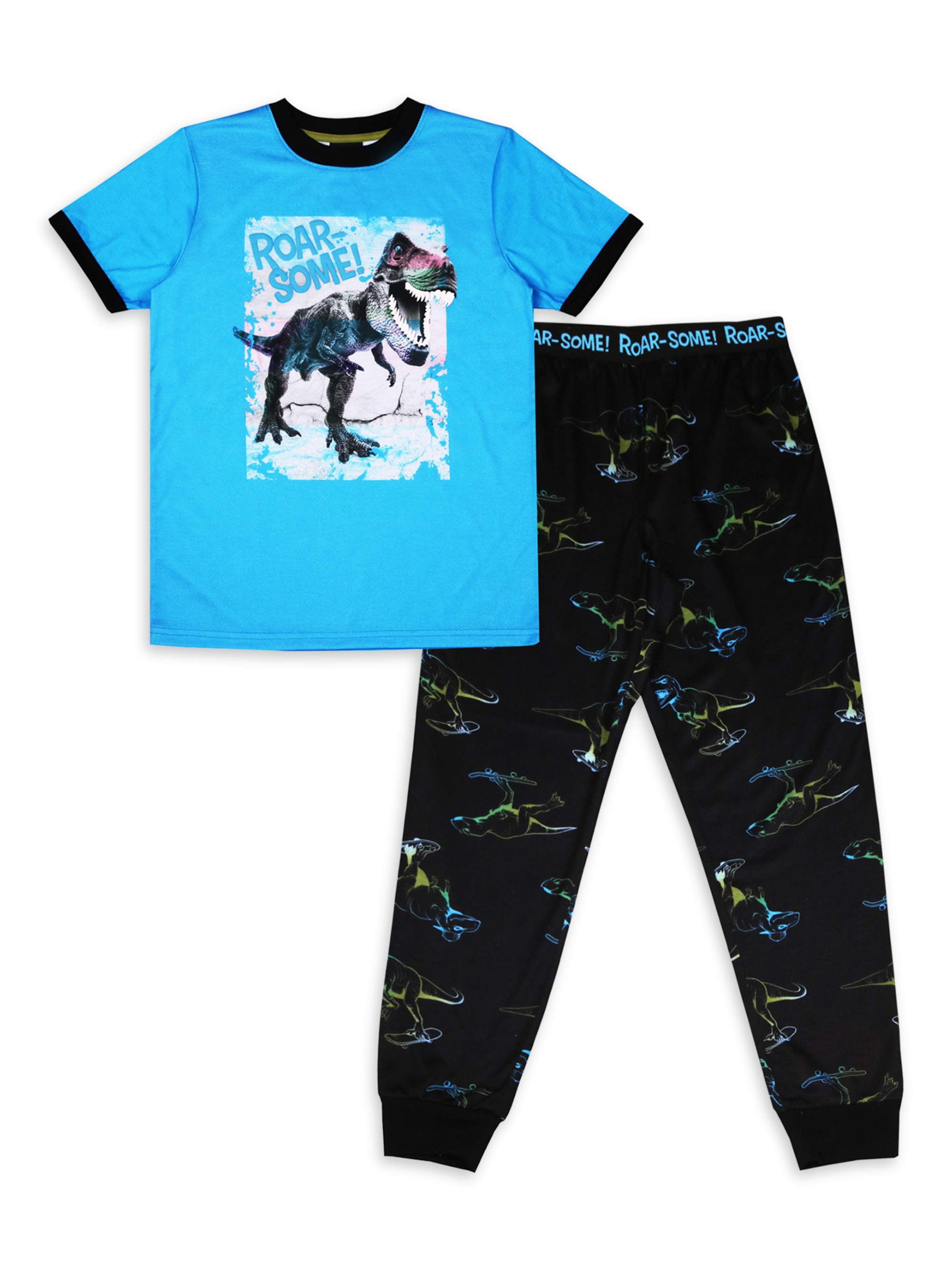 Emoji Pajamas Sz 2T 4T PJs Set Pants #Weekend Blue Orange Pizza Boys