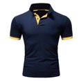 thumbnail image 2 of CIENVNSTG Short Sleeve Shirts for Men Casual Slim Fit Fashion Color Block Cotton Shirt Tops Orange S, 2 of 3