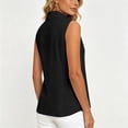 thumbnail image 6 of Zynoxe Cotton Linen Tops for Women Solid Color Lapel Sleeveless Button Down Tank Tops with Pockets Casual Loose Fit Ventilate Classsic Business Work Blouses Black M, 6 of 7