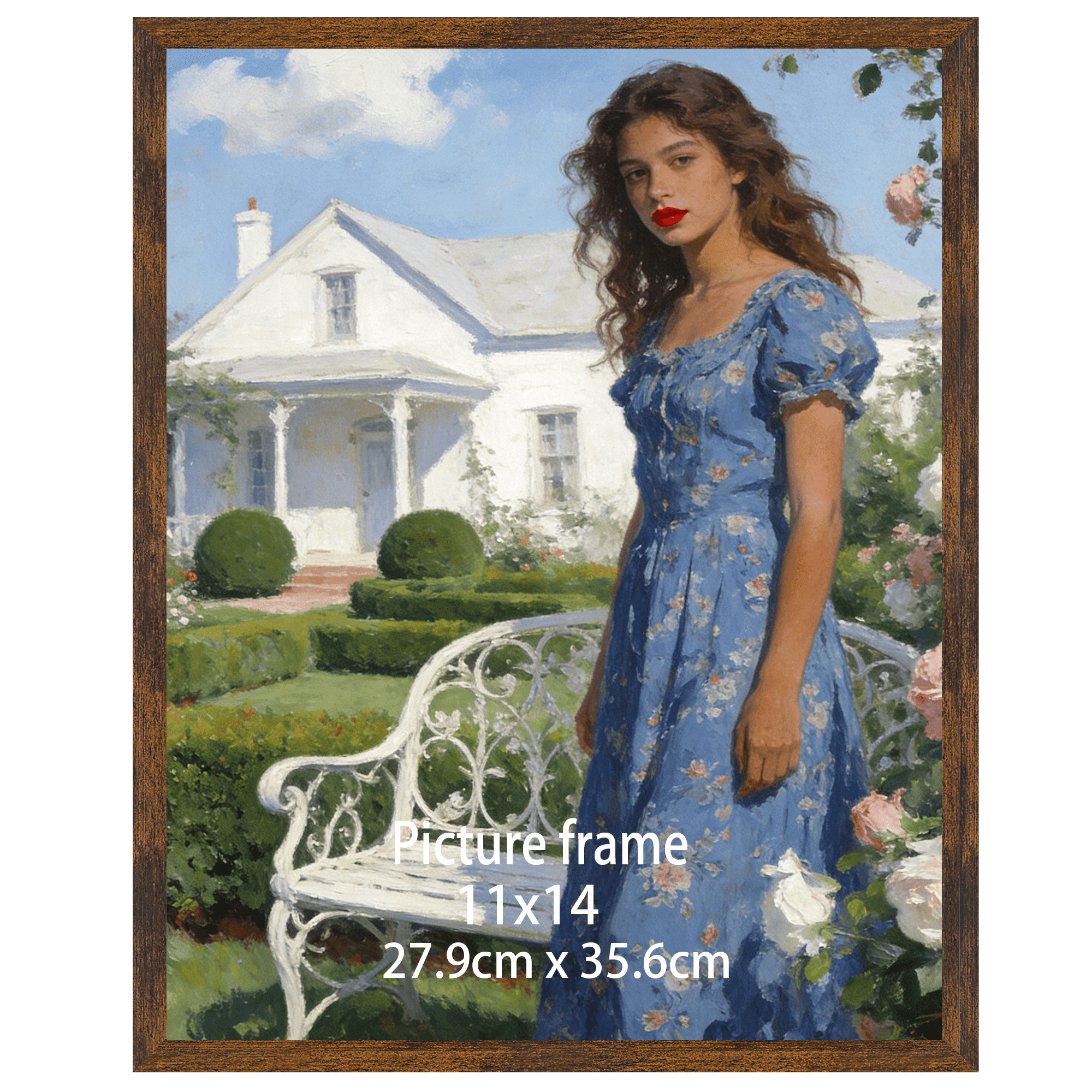 11x14 Picture Frame for Wall Mounted Tabletop Display Vertically and Horizontally, Brown