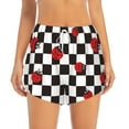 thumbnail image 2 of Daiia Ladybugs Of Black And White Checkers Pattern Women's 2 in 1 Running Shorts - Lightweight Athletic Workout Gym Yoga Shorts Liner with Phone Pockets-Large, 2 of 7