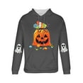 thumbnail image 5 of Yusimy Men's Hooded Sweatshirt Halloween Ghost Print Fleece-Lined Pocket Drawstring Long Sleeve Streetwear Cozy Winter Pullover, 5 of 5