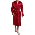 thumbnail image 3 of Awdenio Pajamas for men Satin Kimono Robe Silk Classic Long Bathrobe Pockets Lightweight Loungewear, 3 of 3
