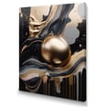 thumbnail image 2 of Designart "Gold And Black Marbled Euphoria III" Abstract Marble Wall Decor, 2 of 5