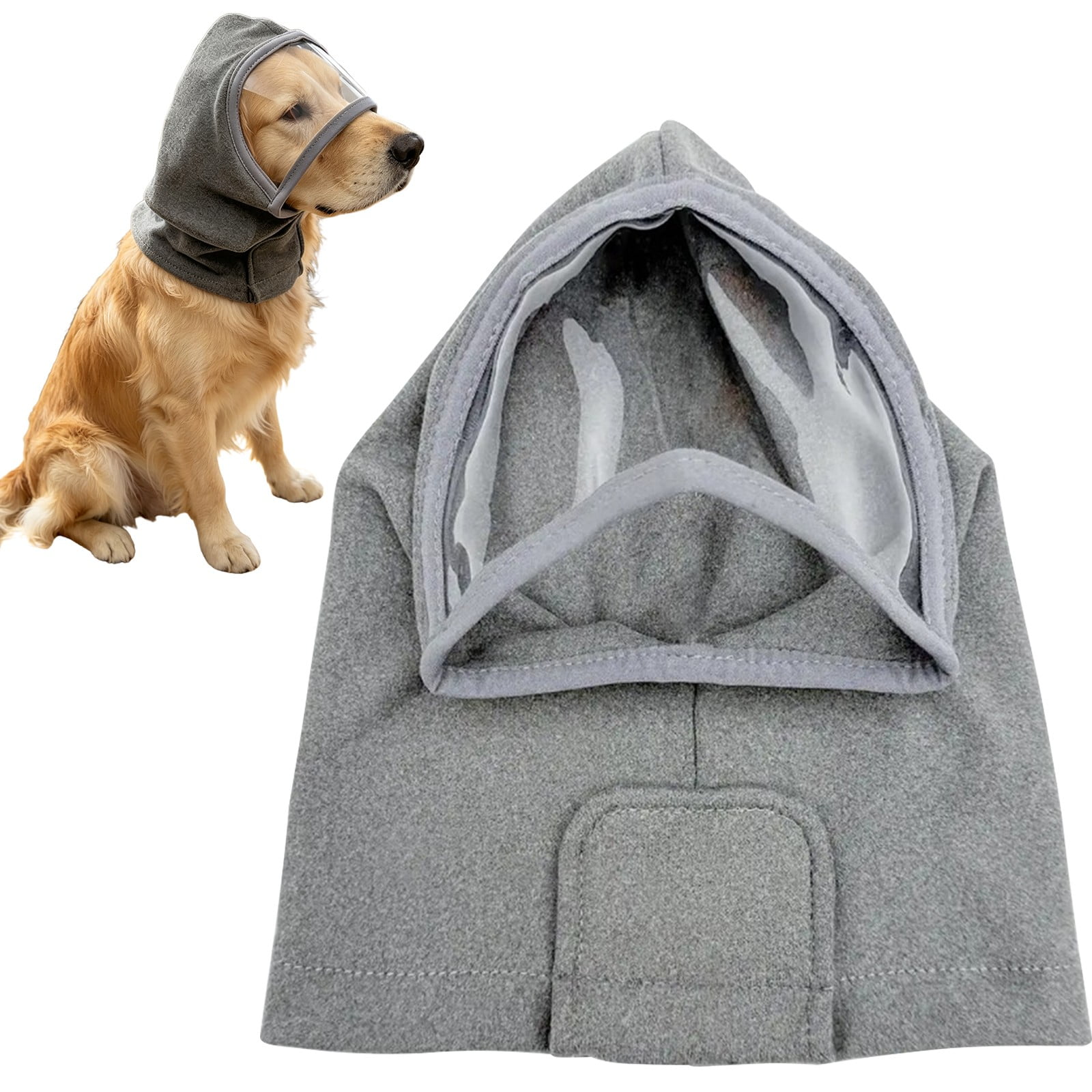Xingjin Pet Calming Hoodie, Breathable Dog Head Cover With Transparent Vision Window, No Flap Ear Wrap For Small Medium Large Dogs Outdoor Trip