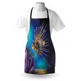 thumbnail image 3 of Ocean Apron Underwater World Exotic Bubble Fish and Plants Nautical Theme Illustration, Unisex Kitchen Bib Apron with Adjustable Neck for Cooking Baking Gardening, Blue Brown Purple, by Ambesonne, 3 of 3
