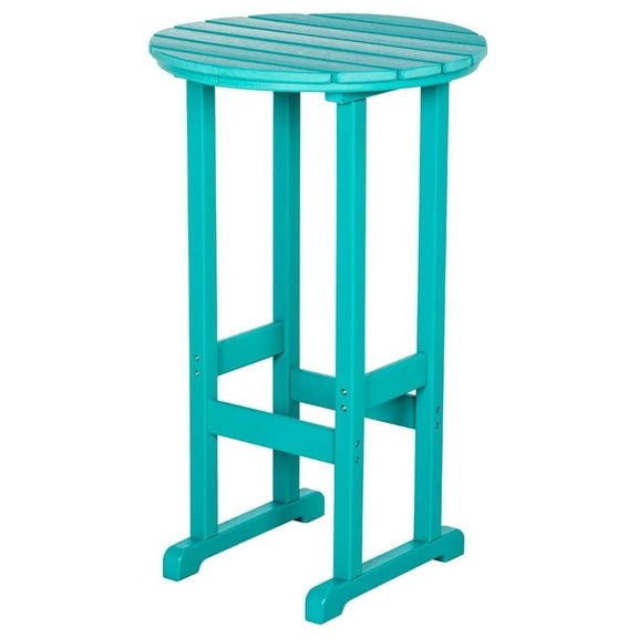 40" Outdoor Bar Table, All Weather HDPE Bar Height Patio Table Counter Round Patio Cocktail Bar Tables, Tall Bistro Tables Pub Table for Deck, Porch, Backyard, Garden