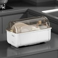 thumbnail image 6 of Dish Drying Rack with Cover & Drainboard,Covered Drying Rack for Plate Cup Bottle Tray Nursing Bowls,Drawer-Type Bowl Dryer Rack with Lid for Kitchen Cutlery Storage (White,13.39*9.06*10.63 Inch), 6 of 9