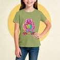 thumbnail image 4 of Amidoa Printed Girls T Shirts Cute Crewneck Summer Graphic Tops Casual Kids Tees,Green,3-4 Years, 4 of 5