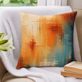 thumbnail image 3 of Orange Blue Teal Pillow Covers 16x16 Set of 2, Contemporary Simple Ombre Throw Pillow Covers Decorative Couch Cushion Cover, Microfiber Soft Square Pillowcases for Bedroom Living Room Sofa, 3 of 9