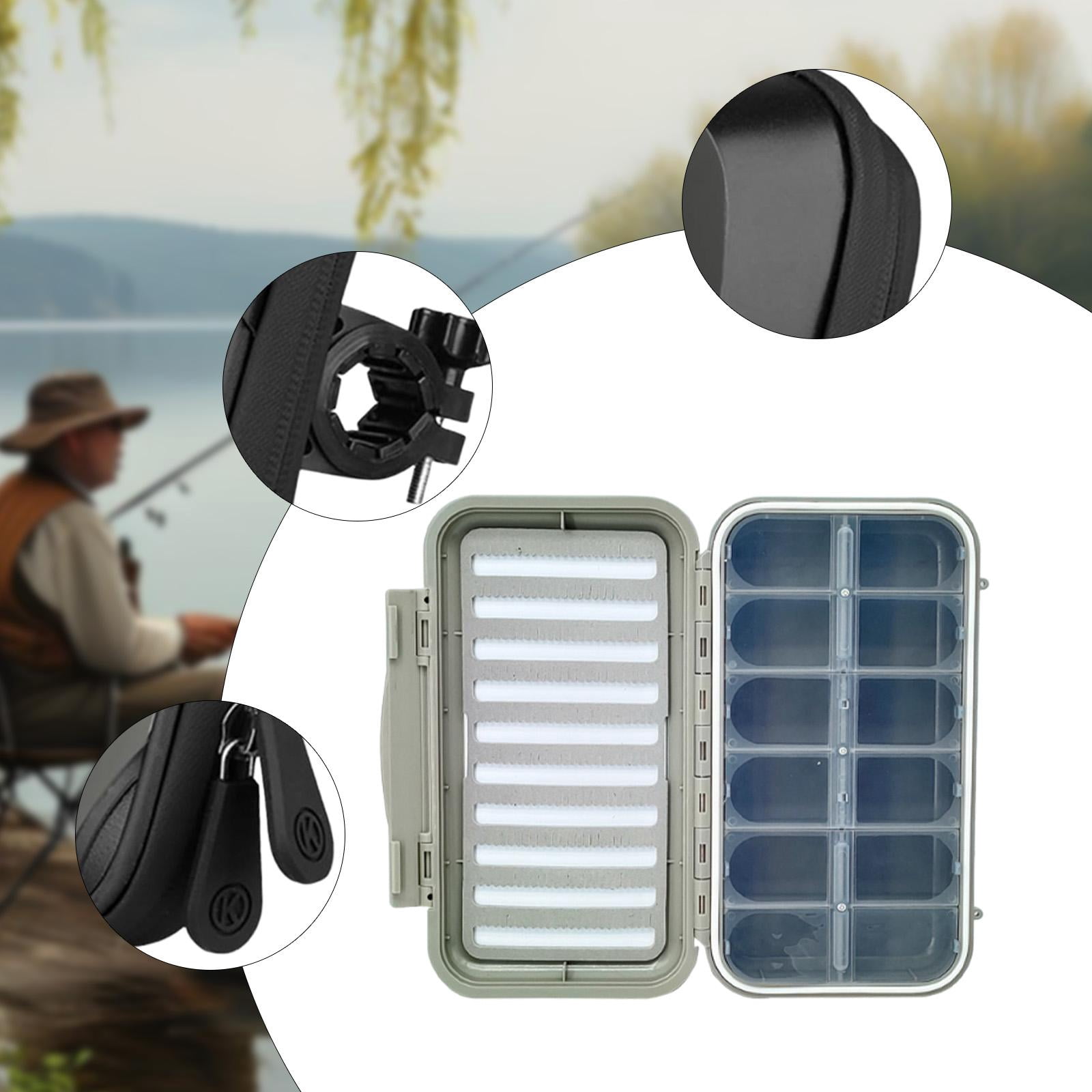 Dualoai Fishing Tackle Box Baits Storage Case Hooks Organizer Waterproof Fly Fishing Box