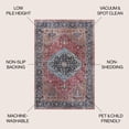 thumbnail image 2 of JONATHAN Y WASHABLE 5 x 8 Area Rug, Alacati Ogee Medallion - Red/Blue/Brown, WSH103D-5, 2 of 8