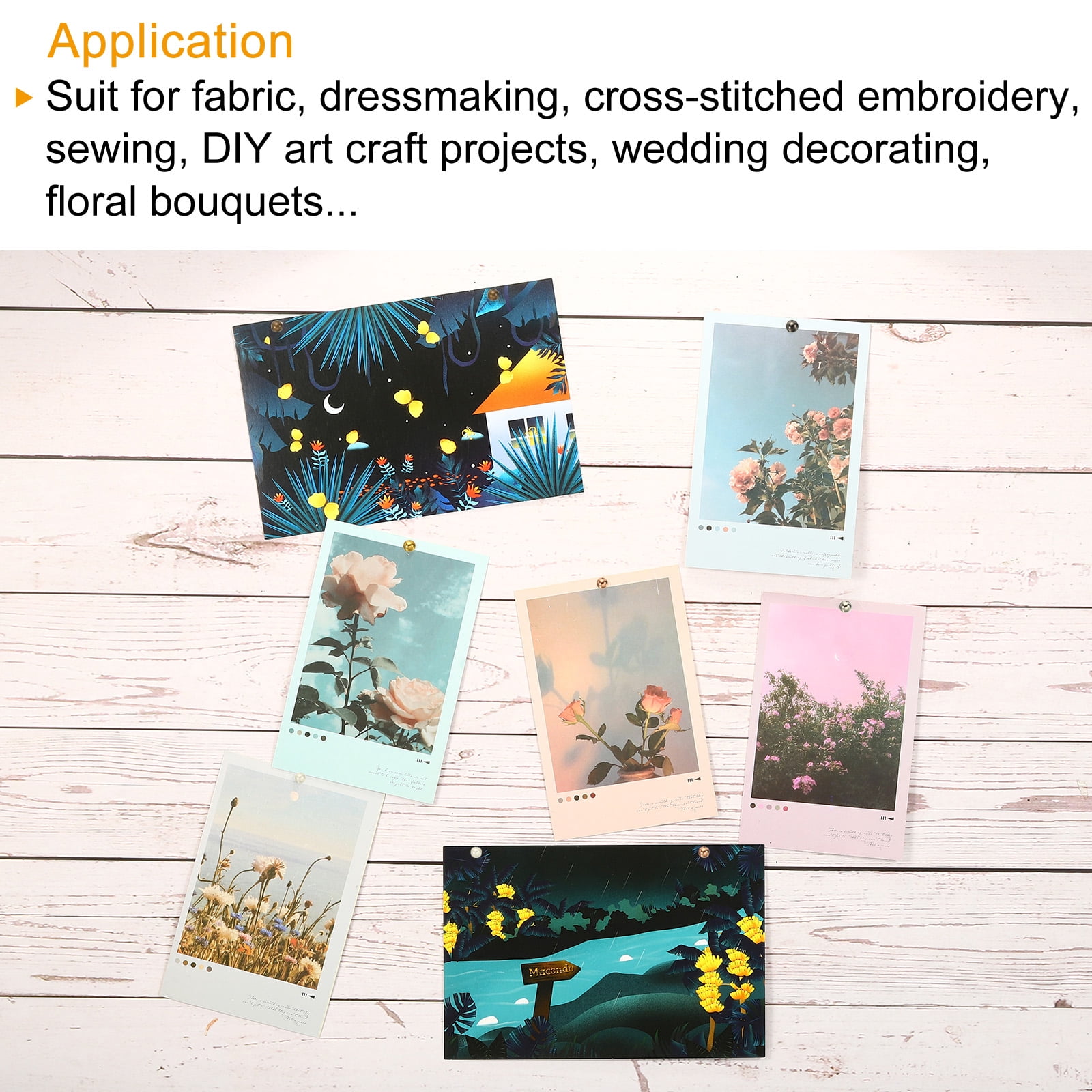 Unique Bargains Push Pins, Round Head Map Tacks Thumb Steel Point Pearl White