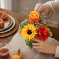 thumbnail image 5 of SLYNSHome Artificial Fall Flower Bouquet, Faux Sunflower Rose for Thanksgiving Decor, Autumn Harvest Floral Arrangement, Fake Plant for Vase Table Centerpiece, 5 of 7