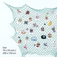 thumbnail image 3 of eZAKKA Decorative Fish Netting, Fishing Net Decor, 79 x 59 Inch Ocean Pirate Beach Theme Party Home Decorations, Mediterranean Style Decor Nautical Decorative Fish Net with Sea Shells, Turquoise, 3 of 7