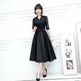 thumbnail image 1 of Vestido de noche para banquete, vestido de fiesta para estudiantes de largo medio negro para mujer, vestido diario para mujer, 1 of 6