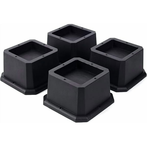Furniture Risers 2 Inch Bed Risers Heavy Duty Adjustable Dorm Bed Lifts Risers Table Desk Chair Leg Extenders 4 Pack Black
