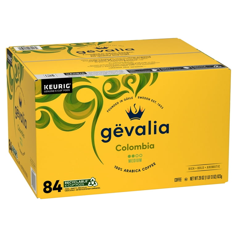 Gevalia Colombian K Cup Coffee Pods Keurig Compatible 84 ct Box for Keto Low Carb Lifestyle Walmart