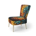thumbnail image 3 of Designart "Mystic Rangoli Colorful Indian Artistry III" Multi-Color Indian Upholstered Accent Chair - Global Arm Chair For Living Room, 3 of 7