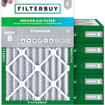 Filterbuy 16x18x4 MERV 8 Dust Defense, Pleated HVAC AC Furnace Air Filters (6-Pack)