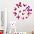 thumbnail image 5 of Wrapables 3D Double Wings Butterfly Decorative Wall Decor Stickers, Decals for Bedroom (24 pcs), Pink, 5 of 8