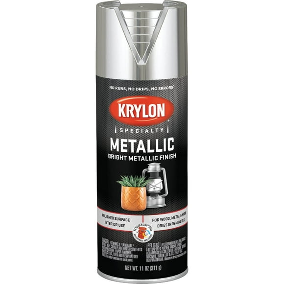 1 PK, Krylon Metallic 11 Oz. Gloss Spray Paint, Bright Silver