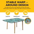 thumbnail image 4 of Retro Middle Century Table Cloths for 3 Foot Rectangle Tables, Rustic Bohemia Style Aztec Blue Patio Waterproof Elastic Fitted Tablecloths, Washable Rectangular Table Cover for Camping, 4 of 8