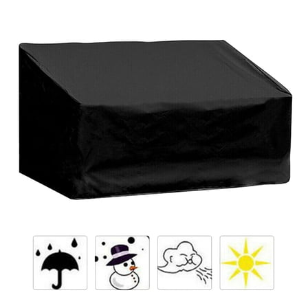 KALLORY Outdoor Protective Cover for Garden Chairs and Benches Black 1 Piece