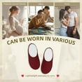 thumbnail image 7 of KLL Burgundy Floral Pattern Adult Unisex Cozy Slippers,Fuzzy Slip-on Slippers TPR Sole Slippers Comfort Plush Home Footwear for Indoor & Outdoor-37/38, 7 of 7