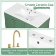 thumbnail image 5 of 36" Bathroom Vanity with Sink Combo, Freestanding Bathroom Storage Cabinet with 4 Drawers and 2 Soft Closing Doors, Solid Wood Frame, Green, 5 of 10