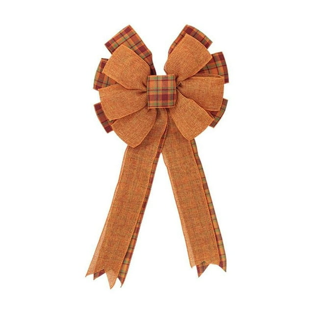 Fall Wreath Bows,Autumn Harvest Bows For Wreath,Farmhouse Bows For Front Bow Tree Pumpkin Ribbon B Topper,Autumn