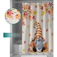 thumbnail image 3 of Fall Shower Curtain Fall Gnome Shower Curtains for Bathroom Harvest Maple Leaves Bath Curtains Sets with Hooks for Autumn Thanksgiving Seasonal Bathroom Decor Polyester Fabric Waterproof 36 x 72 in, 3 of 6