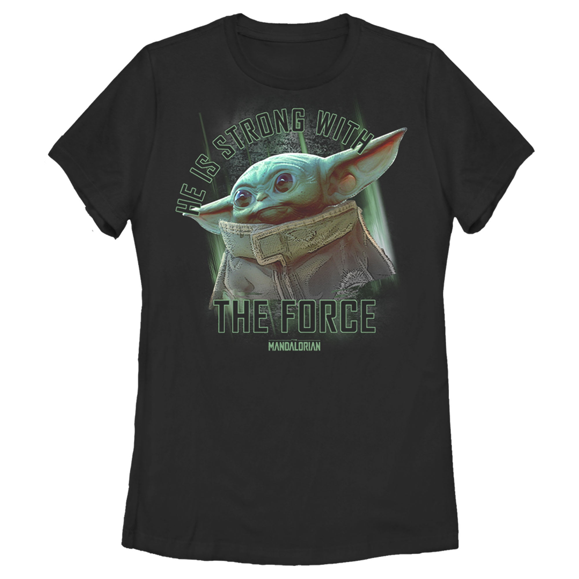 Women's Star Wars The Mandalorian The Child Strong Force  Graphic Tee Black Small