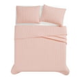 thumbnail image 4 of Brooklyn Loom Classic Solid 100% Cotton 200 Thread Count Percale Blush 3-Piece Full/Queen Quilt Set, Solid Casual themed, Adult Bedding, OEKO-TEX Certified, 4 of 10
