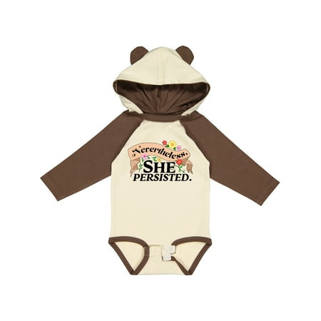 

Inktastic Nevertheless She Persisted with Flowers Gift Baby Boy or Baby Girl Long Sleeve Bodysuit