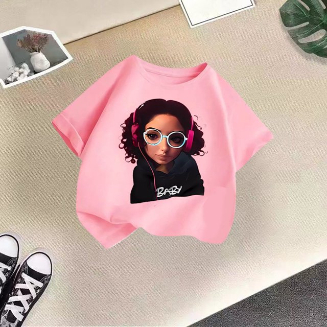 Chemises pour Filles Imprimé Décontracté Chemise à Manches Courtes pour Fillettes Hauts d'Été pour Filles 7-8 Ans Chemises pour Filles Mode pour Filles