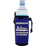 Pontoon Captain, Like a Regular Captain Only More Drunker Water Bottle Coolie (Royal Blue)